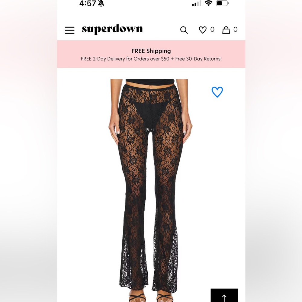 Superdown Bette Black Lace Pants